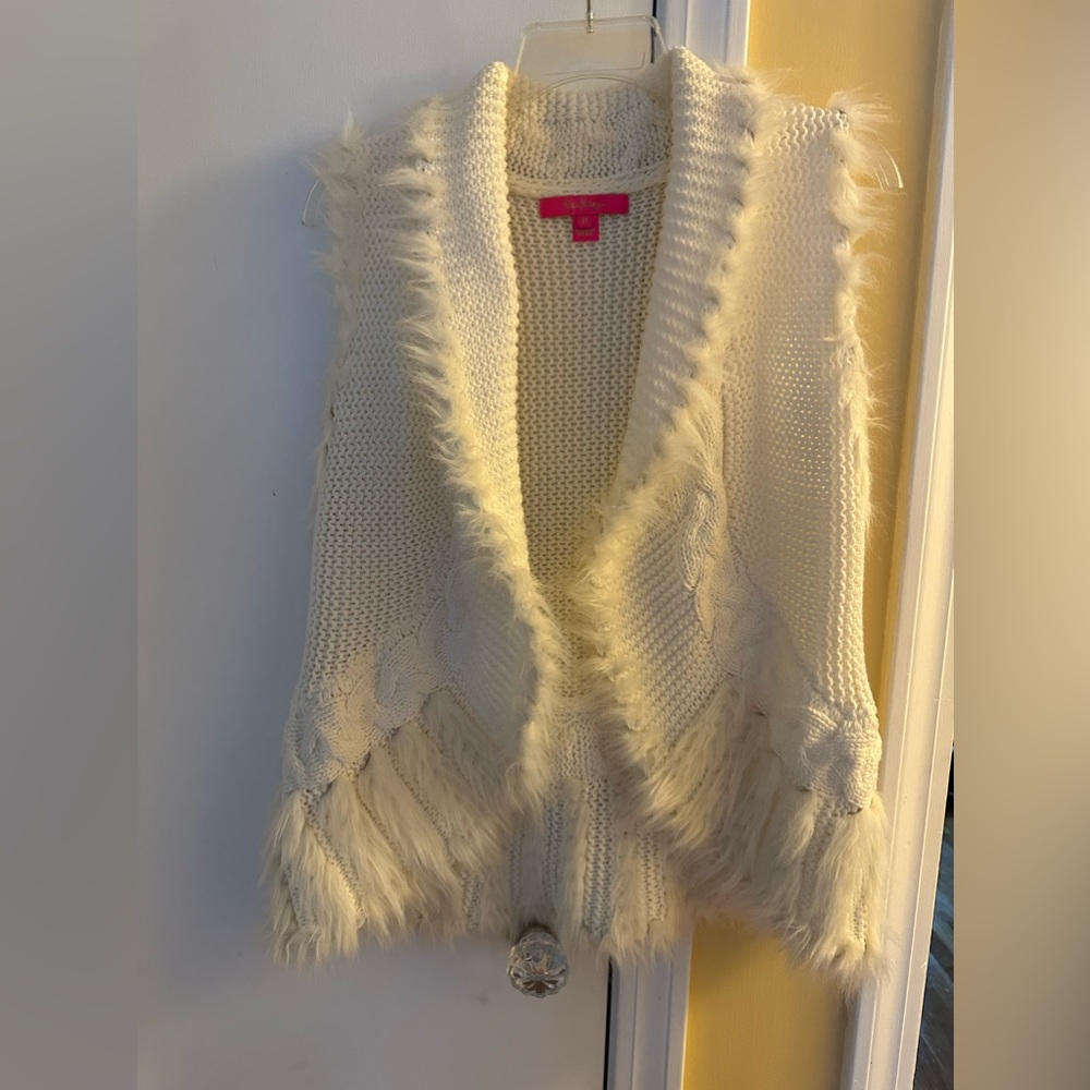 Lilly Pulitzer cream vest.